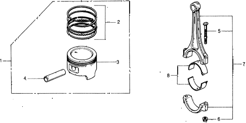 1979 civic ** 5 DOOR 4MT PISTON - CONNECTING ROD diagram