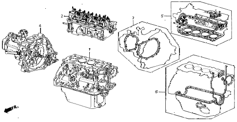 1979 civic ** 5 DOOR 4MT GASKET KIT - ENGINE ASSY.  - TRANSMISSION ASSY. diagram