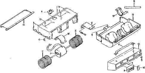 1979 civic ** 5 DOOR 4MT A/C EVAPORATOR - LOUVER (TYPE-2) diagram 1979 civic ** 5 DOOR 4MT A/C EVAPORATOR - LOUVER (TYPE-2) diagram
