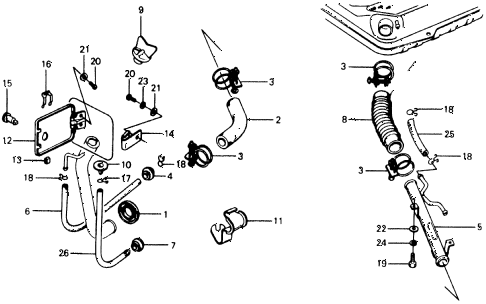 1977 civic ** 5 DOOR HMT FUEL PIPE - LID diagram