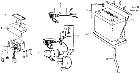 1977 civic ** 5 DOOR 4MT IGNITION COIL - BATTERY - REGULATOR diagram 1977 civic ** 5 DOOR 4MT IGNITION COIL - BATTERY - REGULATOR diagram