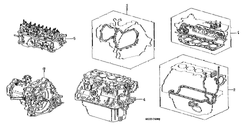 1977 civic ** 5 DOOR HMT GASKET KIT - ENGINE ASSY.  - TRANSMISSION ASSY. diagram