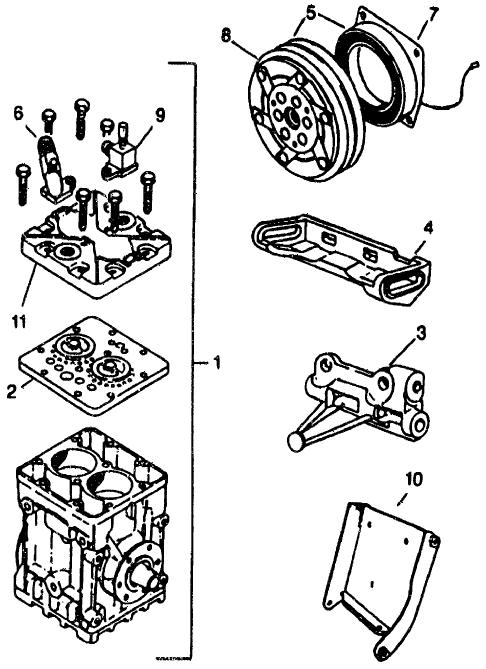 1977 civic ** 5 DOOR 4MT A/C CLUTCH - COMPRESSOR (TYPE-1) diagram