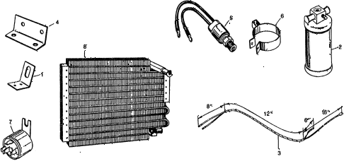 1977 civic ** 5 DOOR 4MT A/C AIR CONDITIONER - RECEIVER (TYPE-1) diagram