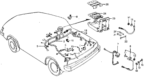 1977 accord STD 3 DOOR HMT WIRE HARNESS - BATTERY CABLE diagram