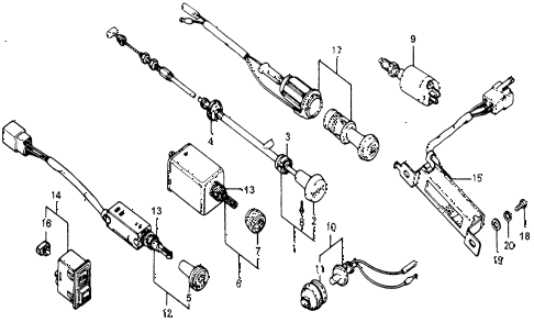 1977 accord STD 3 DOOR HMT DASHBOARD SWITCHES diagram