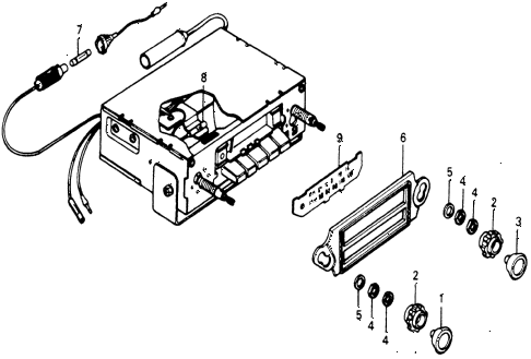 1977 accord STD 3 DOOR HMT AUTO RADIO COMPONENTS diagram