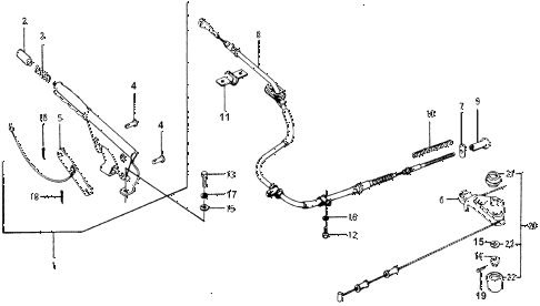 1977 accord STD 3 DOOR 5MT PARKING BRAKE diagram 1977 accord STD 3 DOOR 5MT PARKING BRAKE diagram