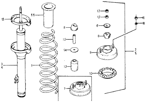 1977 accord STD 3 DOOR HMT REAR SHOCK ABSORBER diagram