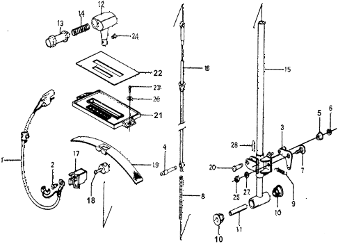 1977 accord STD 3 DOOR HMT HMT SELECT LEVER diagram