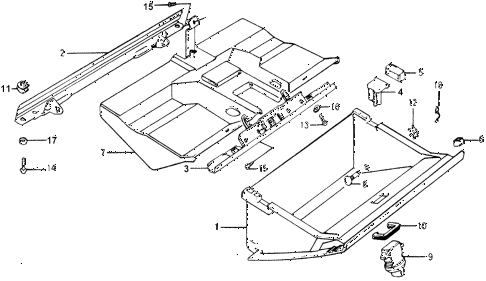 1977 accord STD 3 DOOR 5MT GLOVE BOX diagram