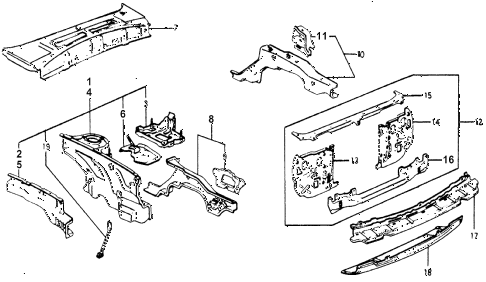 1977 accord STD 3 DOOR HMT BODY STRUCTURE COMPONENTS (1) diagram