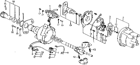 1977 accord STD 3 DOOR 5MT MT DISTRIBUTOR COMPONENTS ( 1977 accord STD 3 DOOR 5MT MT DISTRIBUTOR COMPONENTS (