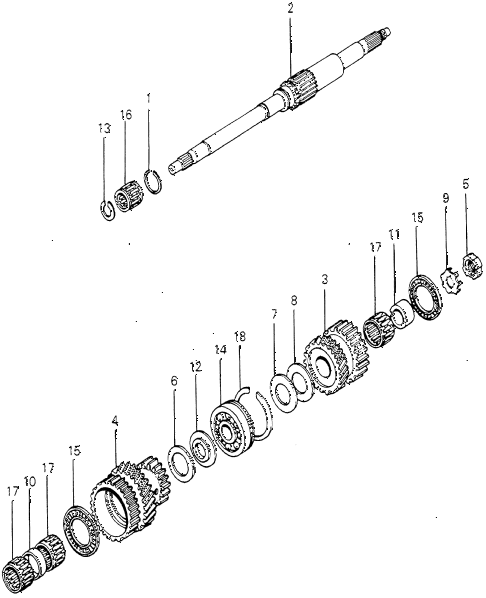 1979 accord LX 3 DOOR HMT HMT MAINSHAFT (1) diagram