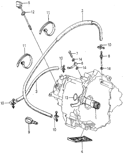 1980 accord DX 4 DOOR HMT HMT OIL COOLER HOSE - STRAINER (2) diagram 1980 accord DX 4 DOOR HMT HMT OIL COOLER HOSE - STRAINER (2) diagram