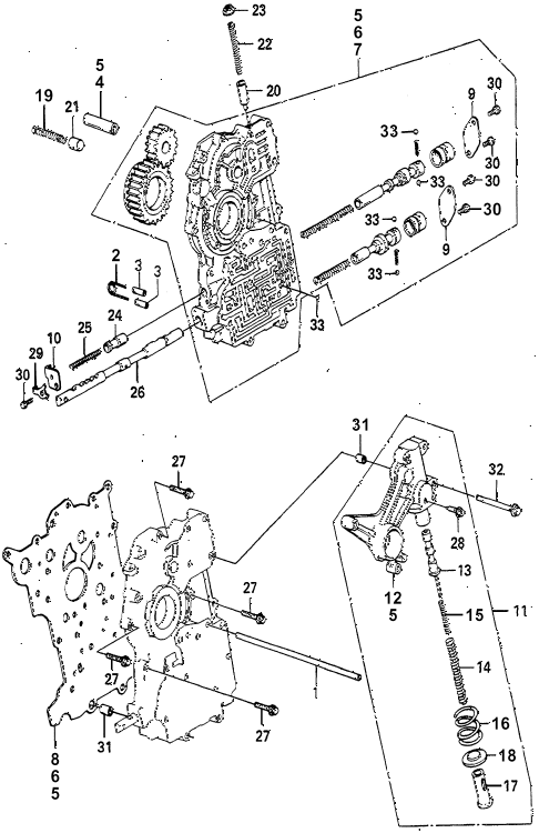 1981 accord DX 4 DOOR HMT HMT MAIN VALVE BODY  - REGULATORVALVE diagram