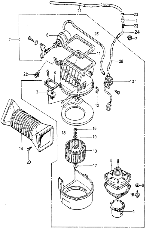 1980 accord STD 3 DOOR 5MT HEATER BLOWER diagram 1980 accord STD 3 DOOR 5MT HEATER BLOWER diagram