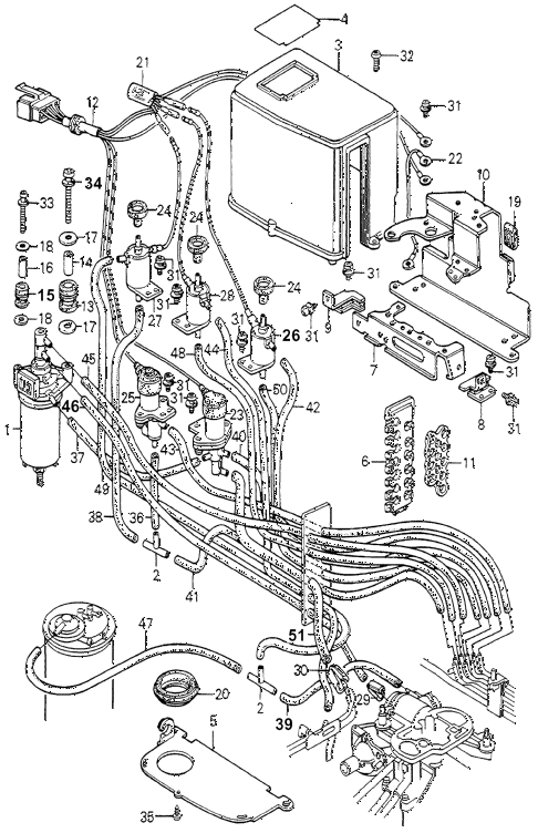 1981 accord DX 4 DOOR HMT CONTROL BOX - VALVE - TUBING (