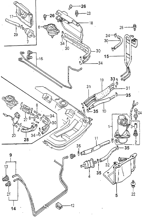 1981 accord DX 3 DOOR HMT FUEL PUMP - STRAINER diagram