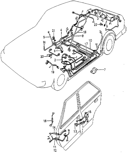 1979 accord DX 4 DOOR HMT REAR WIRE HARNESS (2) diagram