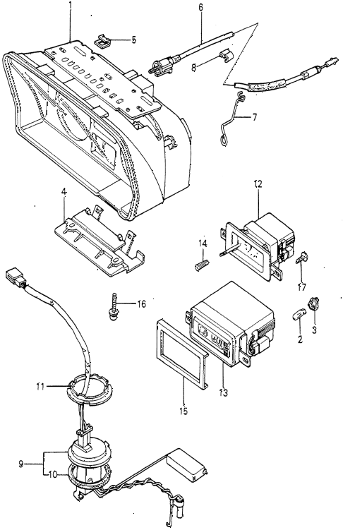 1981 accord DX 4 DOOR HMT SPEEDOMETER - TACHOMETER - CLOCK diagram 1981 accord DX 4 DOOR HMT SPEEDOMETER - TACHOMETER - CLOCK diagram