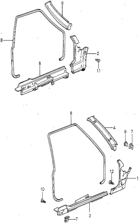 1980 accord LX 3 DOOR HMT DOOR TRIM (1) diagram