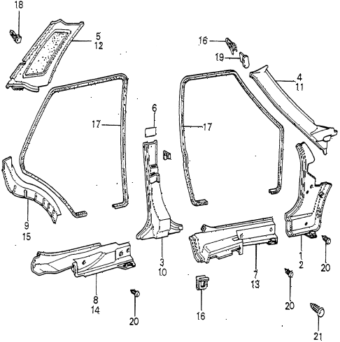 1981 accord DX 4 DOOR HMT DOOR TRIM (2) diagram 1981 accord DX 4 DOOR HMT DOOR TRIM (2) diagram
