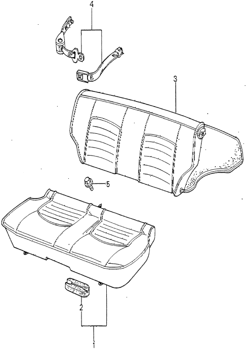 1979 accord LX 3 DOOR HMT REAR SEAT - SEAT BELT (1) diagram