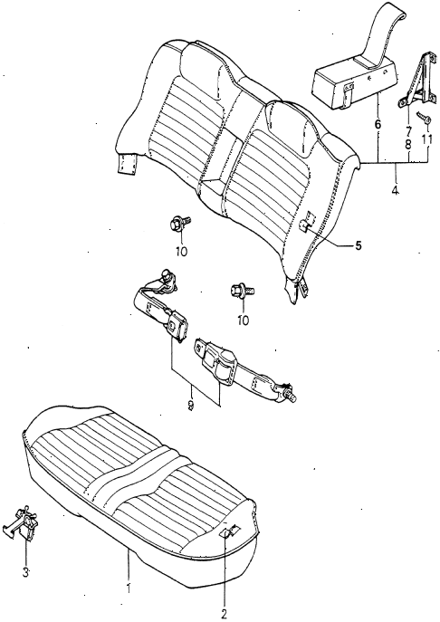 1979 accord DX 4 DOOR HMT REAR SEAT - SEAT BELT (2) diagram