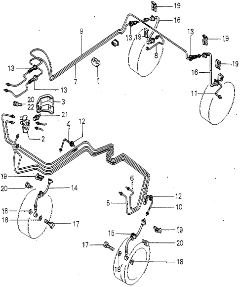 1980 accord DX 4 DOOR HMT BRAKE LINE diagram