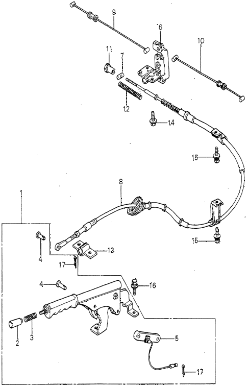 1980 accord DX 4 DOOR 5MT PARKING BRAKE diagram 1980 accord DX 4 DOOR 5MT PARKING BRAKE diagram