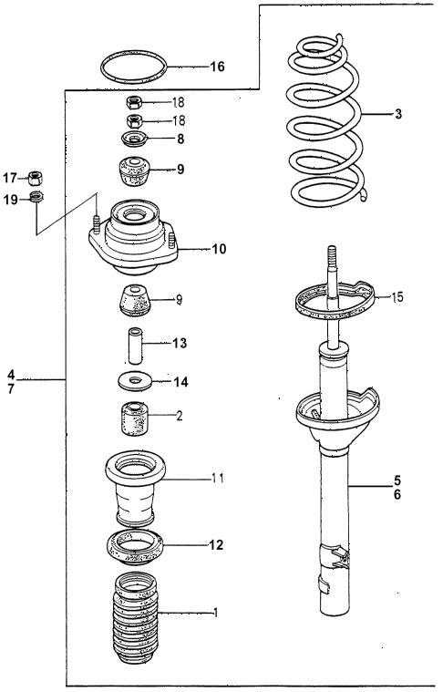 1980 accord DX 4 DOOR 5MT REAR SHOCK ABSORBER (2) diagram 1980 accord DX 4 DOOR 5MT REAR SHOCK ABSORBER (2) diagram