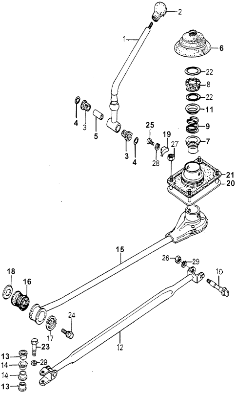 1980 accord DX 4 DOOR HMT SHIFT LEVER (1) diagram 1980 accord DX 4 DOOR HMT SHIFT LEVER (1) diagram