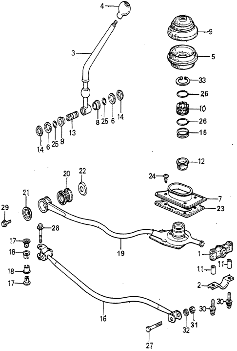 1981 accord DX 4 DOOR 5MT SHIFT LEVER (2) diagram 1981 accord DX 4 DOOR 5MT SHIFT LEVER (2) diagram