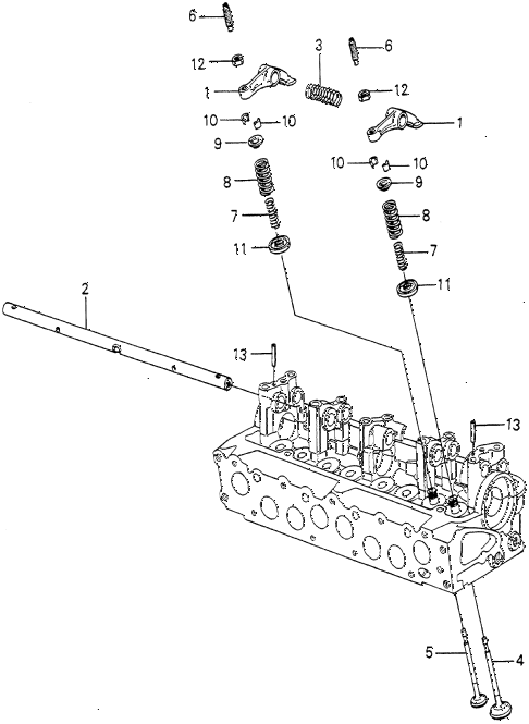 1980 accord STD 3 DOOR HMT VALVE - ROCKER ARM (2) diagram