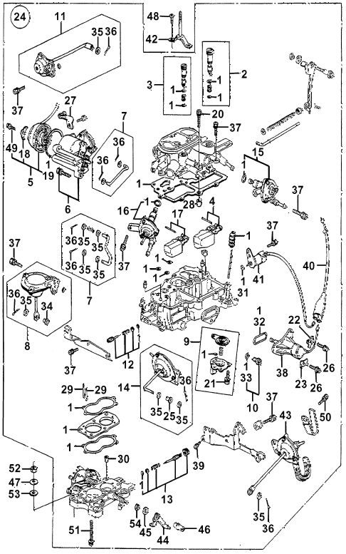 1979 accord LX 3 DOOR 5MT CARBURETOR (1) diagram
