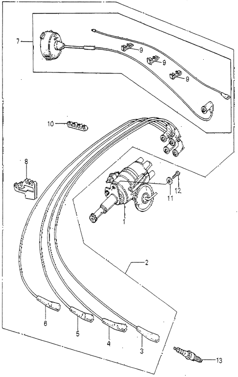 1980 accord DX 4 DOOR 5MT DISTRIBUTOR - SPARK PLUG (1) diagram 1980 accord DX 4 DOOR 5MT DISTRIBUTOR - SPARK PLUG (1) diagram