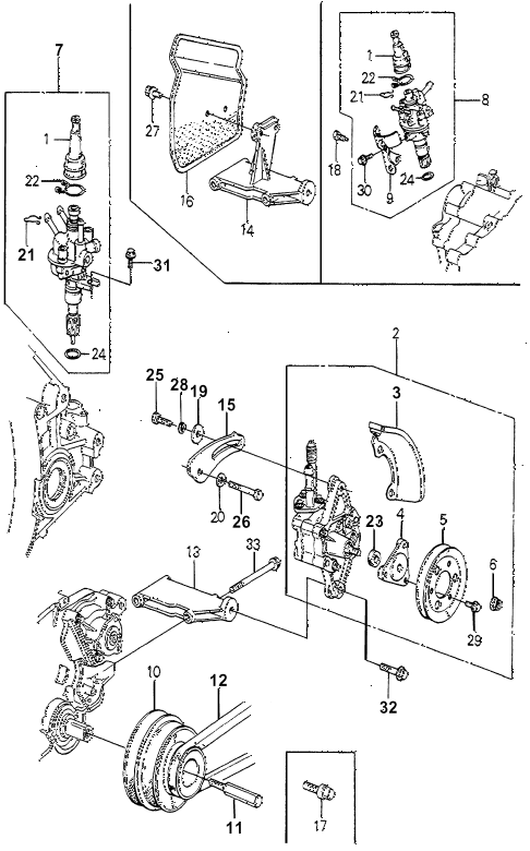 1981 accord LX 3 DOOR 5MT P.S. PUMP - SPEED SENSOR diagram