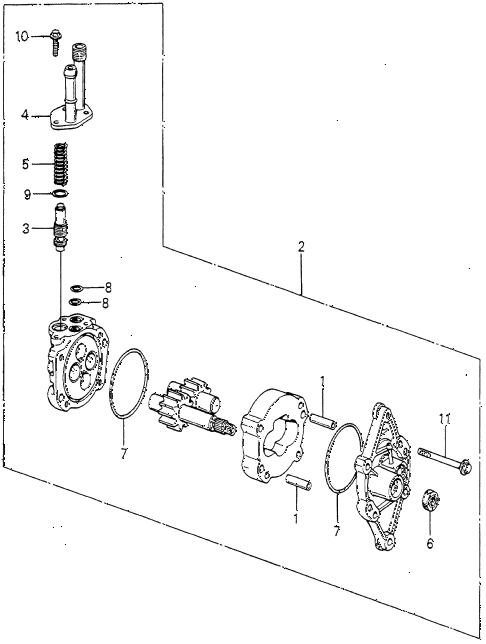 1981 accord LX 3 DOOR 5MT P.S. PUMP COMPONENTS diagram