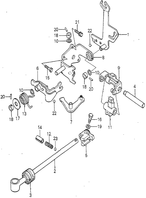 1979 accord LX 3 DOOR 5MT MT SHIFT ARM (1) diagram 1979 accord LX 3 DOOR 5MT MT SHIFT ARM (1) diagram