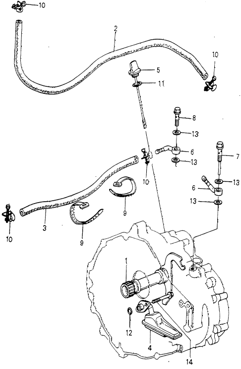 1979 prelude ** 2 DOOR HMT HMT OIL COOLER HOSE - OIL STRAINER (1) diagram