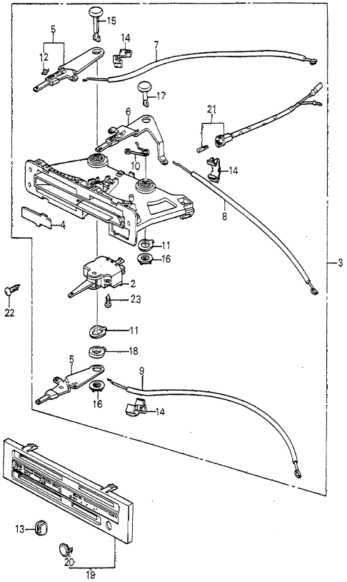 1982 prelude ** 2 DOOR 5MT HEATER LEVER (3) diagram 1982 prelude ** 2 DOOR 5MT HEATER LEVER (3) diagram