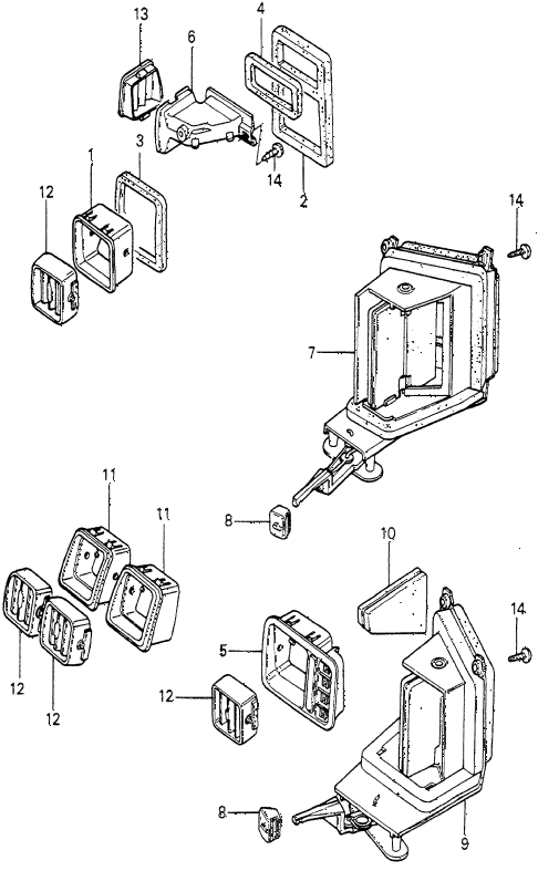 1980 prelude ** 2 DOOR HMT FRESH AIR VENTS (1) diagram