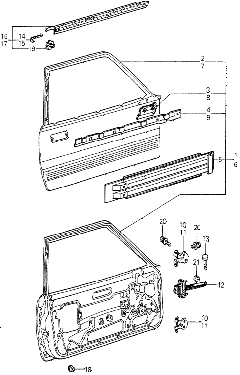 1980 prelude ** 2 DOOR HMT DOOR PANEL diagram 1980 prelude ** 2 DOOR HMT DOOR PANEL diagram