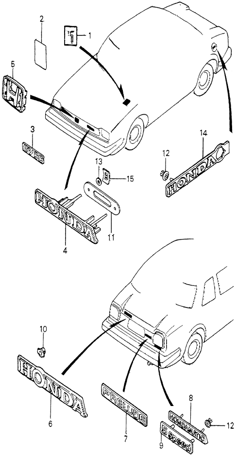 1980 prelude ** 2 DOOR 5MT EMBLEMS diagram 1980 prelude ** 2 DOOR 5MT EMBLEMS diagram