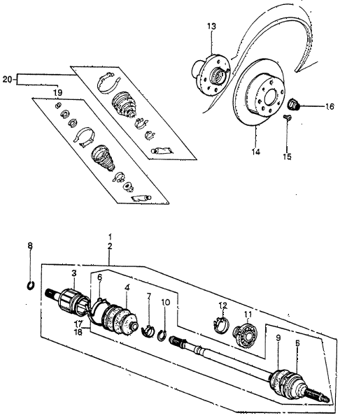 1980 prelude ** 2 DOOR HMT DRIVESHAFT - FRONT BRAKE DISK diagram 1980 prelude ** 2 DOOR HMT DRIVESHAFT - FRONT BRAKE DISK diagram