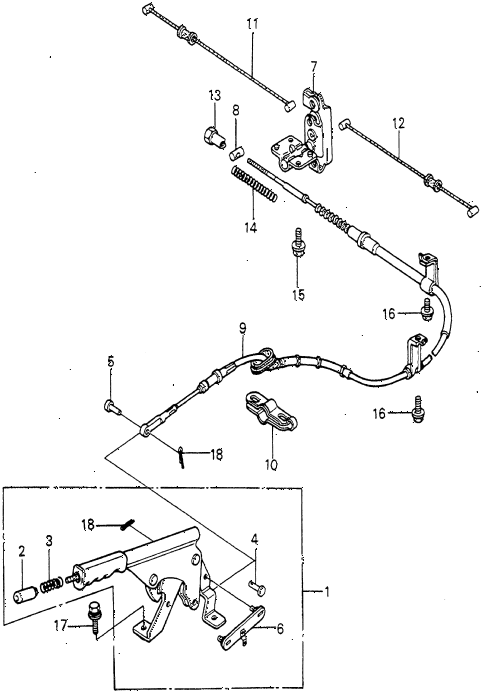 1982 prelude ** 2 DOOR HMT PARKING BRAKE diagram