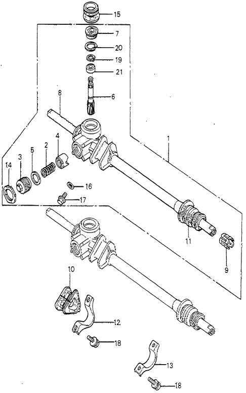 1979 prelude ** 2 DOOR HMT 5MT STEERING GEAR BOX (2) diagram