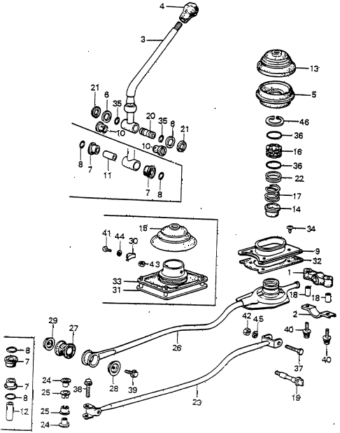 1980 prelude ** 2 DOOR 5MT SHIFT LEVER diagram 1980 prelude ** 2 DOOR 5MT SHIFT LEVER diagram