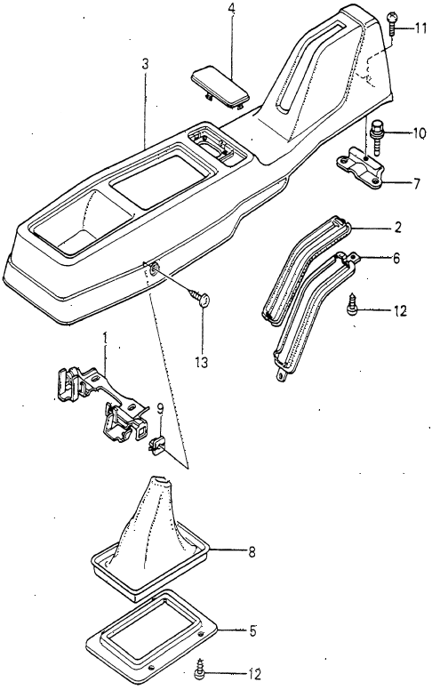 1979 prelude ** 2 DOOR HMT CENTER CONSOLE (1) diagram
